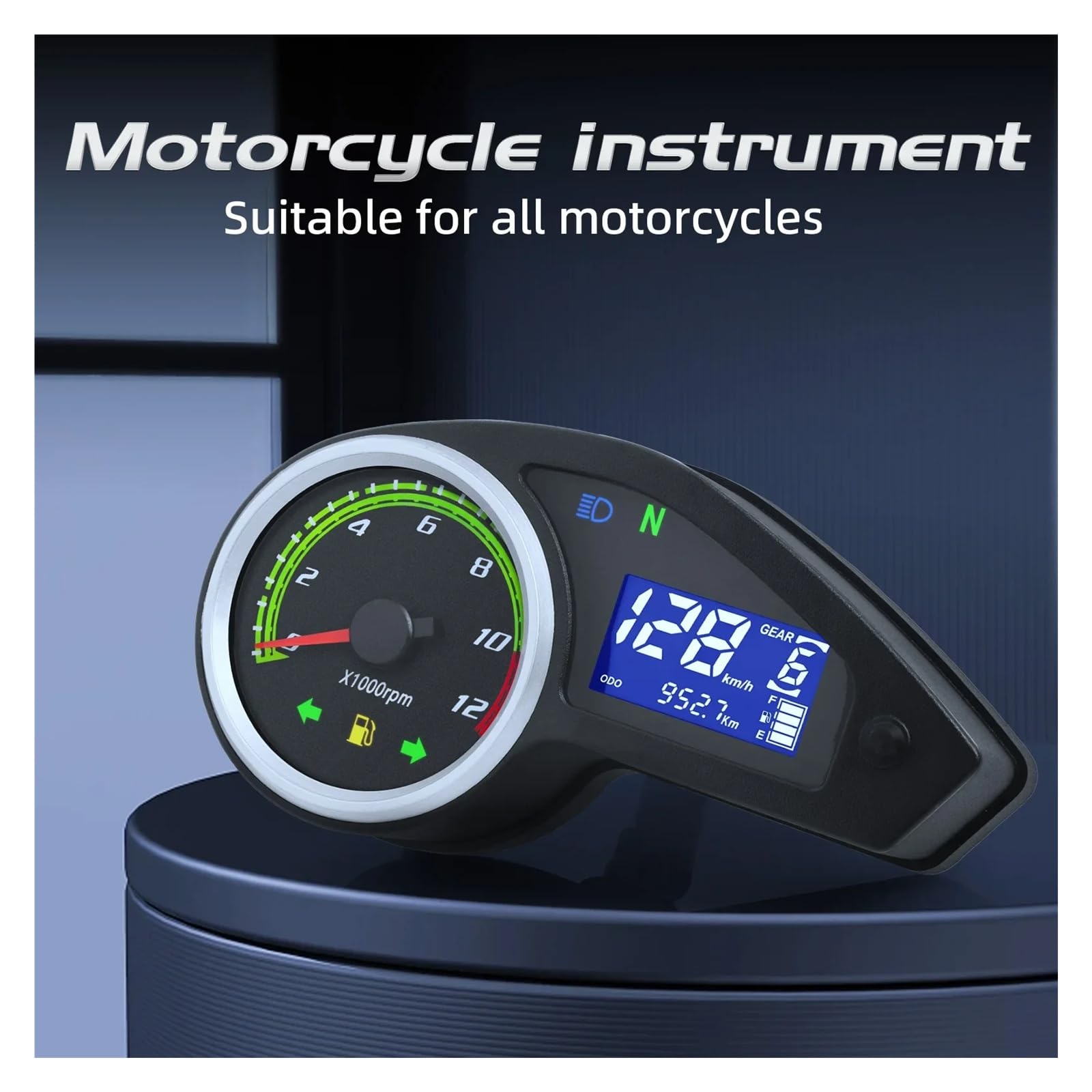 Compteur Vitesse Moto Compte-Tours De Moto avec Clignotant pour NXR150 NXR125 Bros 2003-2014 pour CRV Compteur Kilométrique Numérique À LED Compteur De MPH