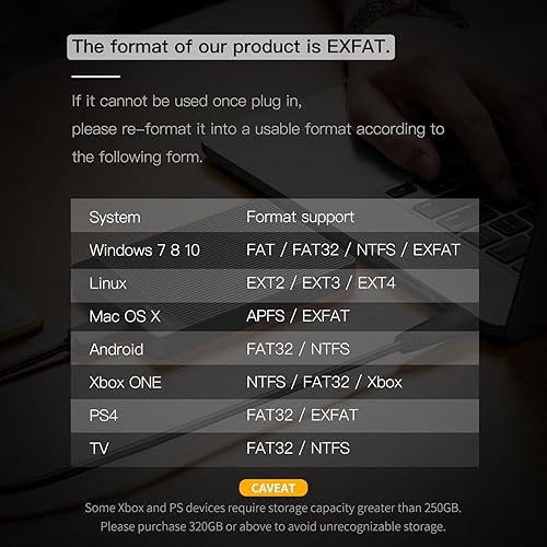 Miniatura 6 de UnionSine Disco duro externo portátil ultra delgado de 500 GB HDD-USB 3.0 para PC, Mac, portátil, PS4, Xbox one, Xbox 360 (negro)