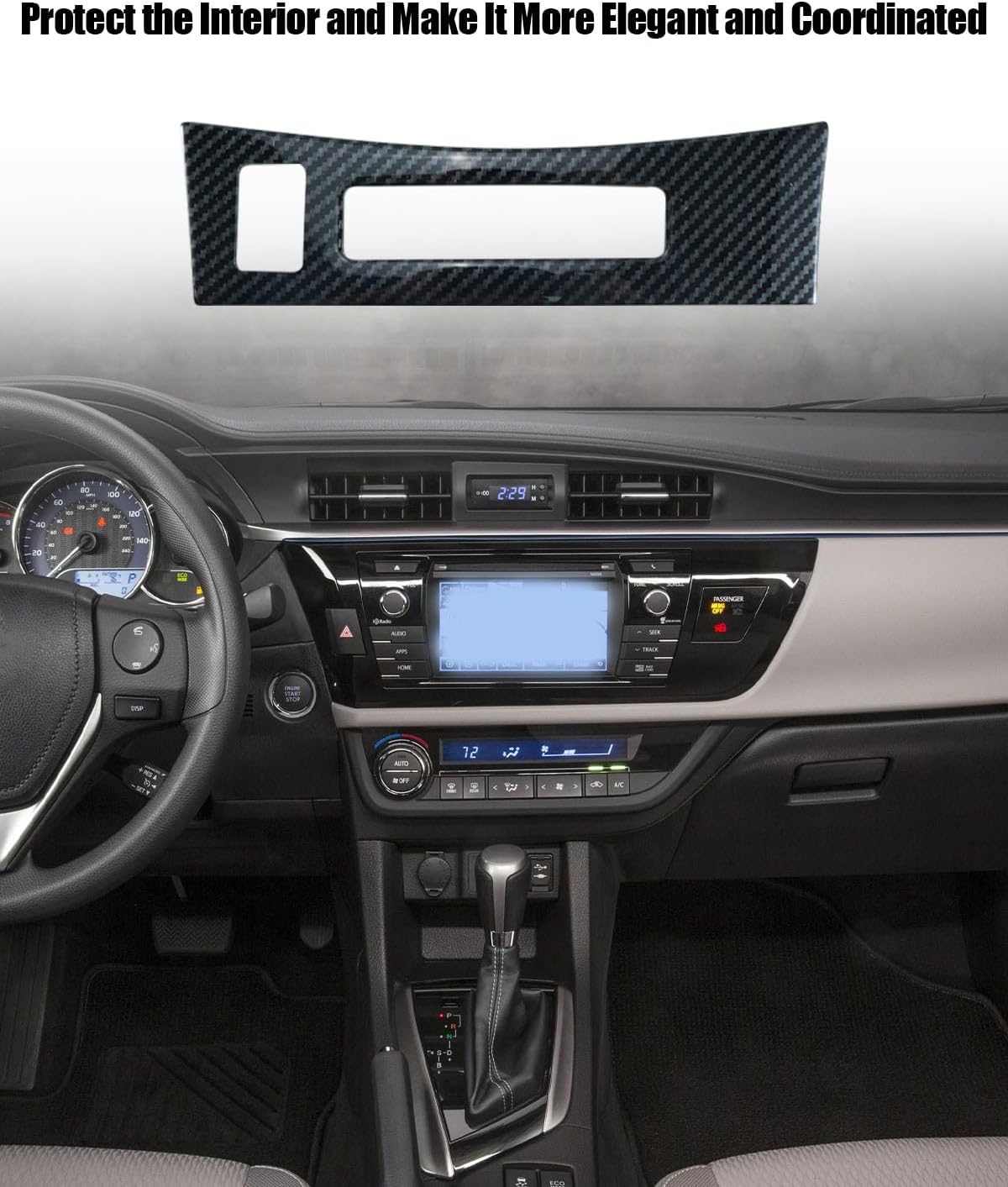 Carbon Fiber Interior Center Console Trim Cover Fit for Toyota Corolla 2007 2008 2009 2010 2011 2012 2013, Include Door Handle Armrest Window Lift Cover 13Pcs
