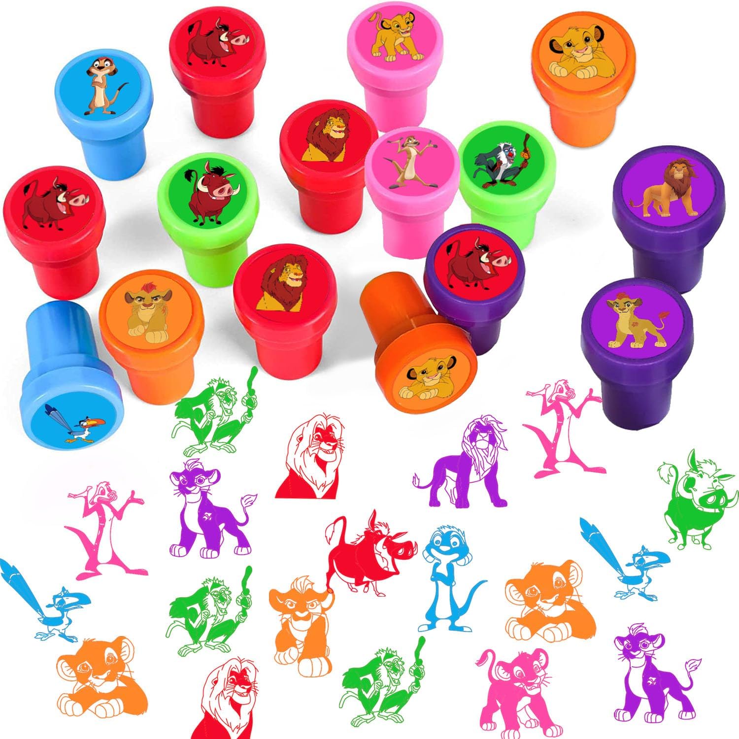 24 Pcs Lion King Themed Stampers, Lion King Birthday Party Supplies Favors, Classroom Rewards Prizes, Goody Bag Treat Bag Stuff for Lion King Birthday Party Gifts
