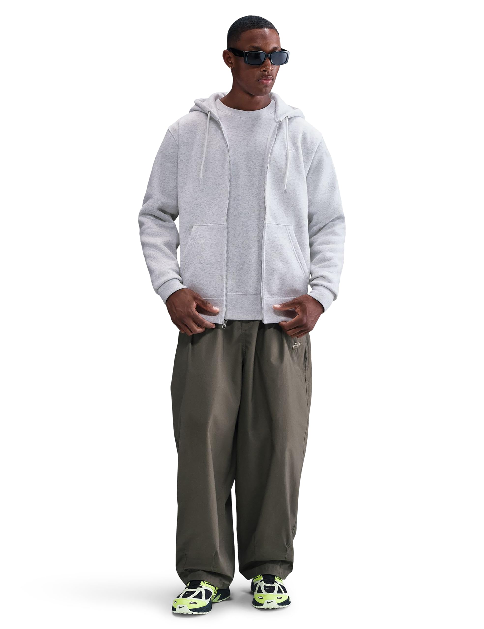 Nike Mens Club Full Zip Hoodie - Grey