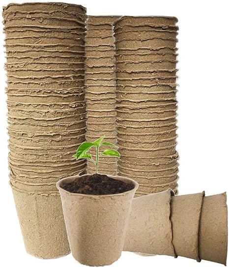 Amazon Hyquality Jp 100入 鉢 ジフィーポット 丸型 6cm 花盆 植木鉢 花盆 丸型6cm 鉢