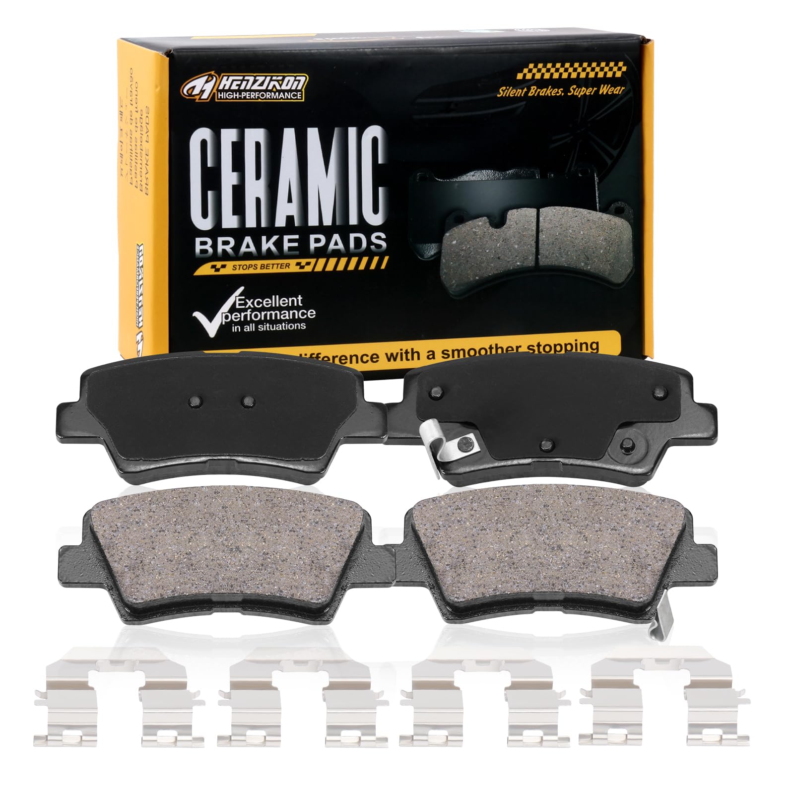 Rear Ceramic Disc Brake Pads HZ-1544 For Hyundai Kia Elantra Optima Soul Sonata Forte Accent Rio Veloster GT Forte5 Cadenza Coupe Koup EV-image-39