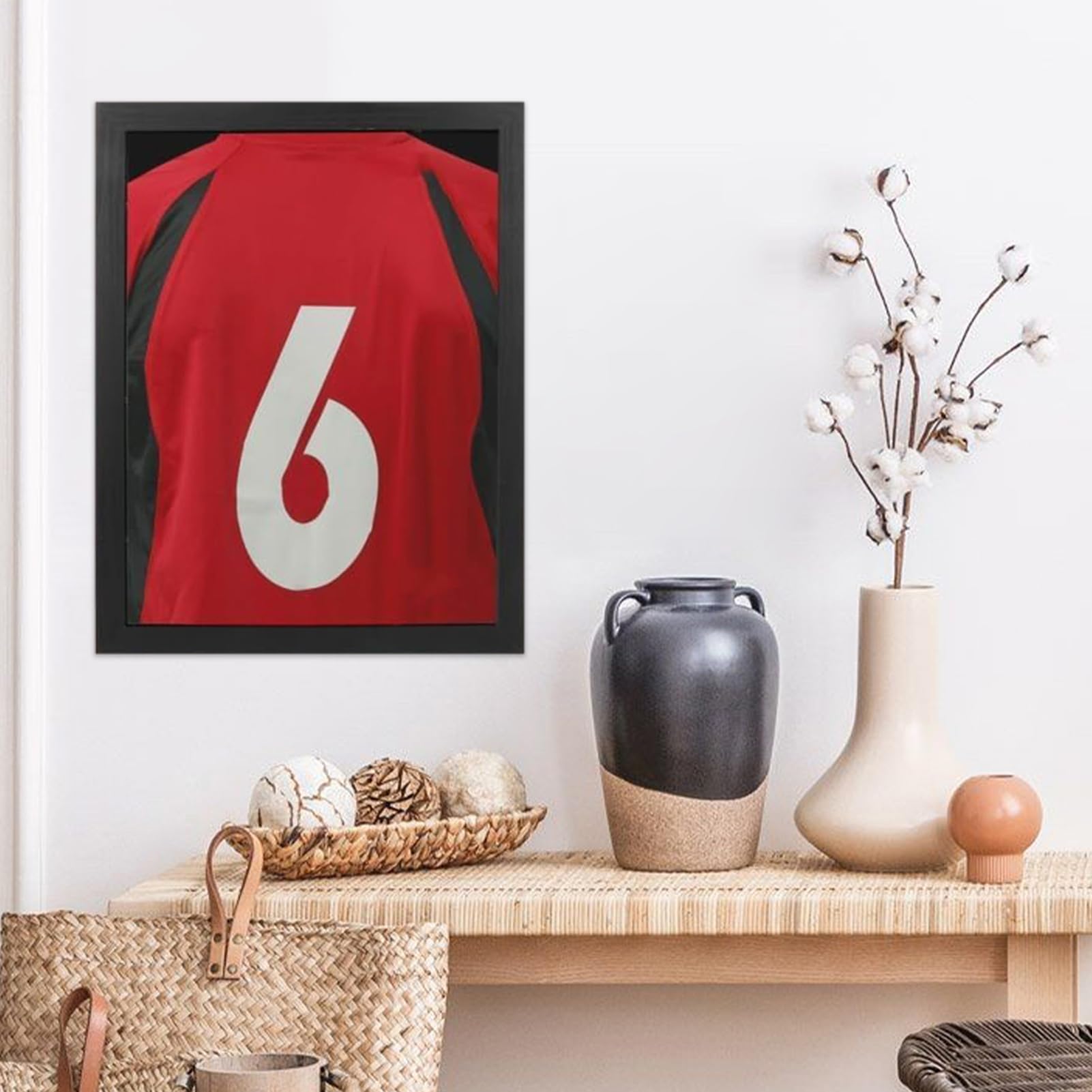 Sporttrikot Präsentationsrahmen | Wandmontierter Holzschaukasten Für Fußballtrikots - Sportartikel Vitrinen Deko Für Fans Spieler Sammler