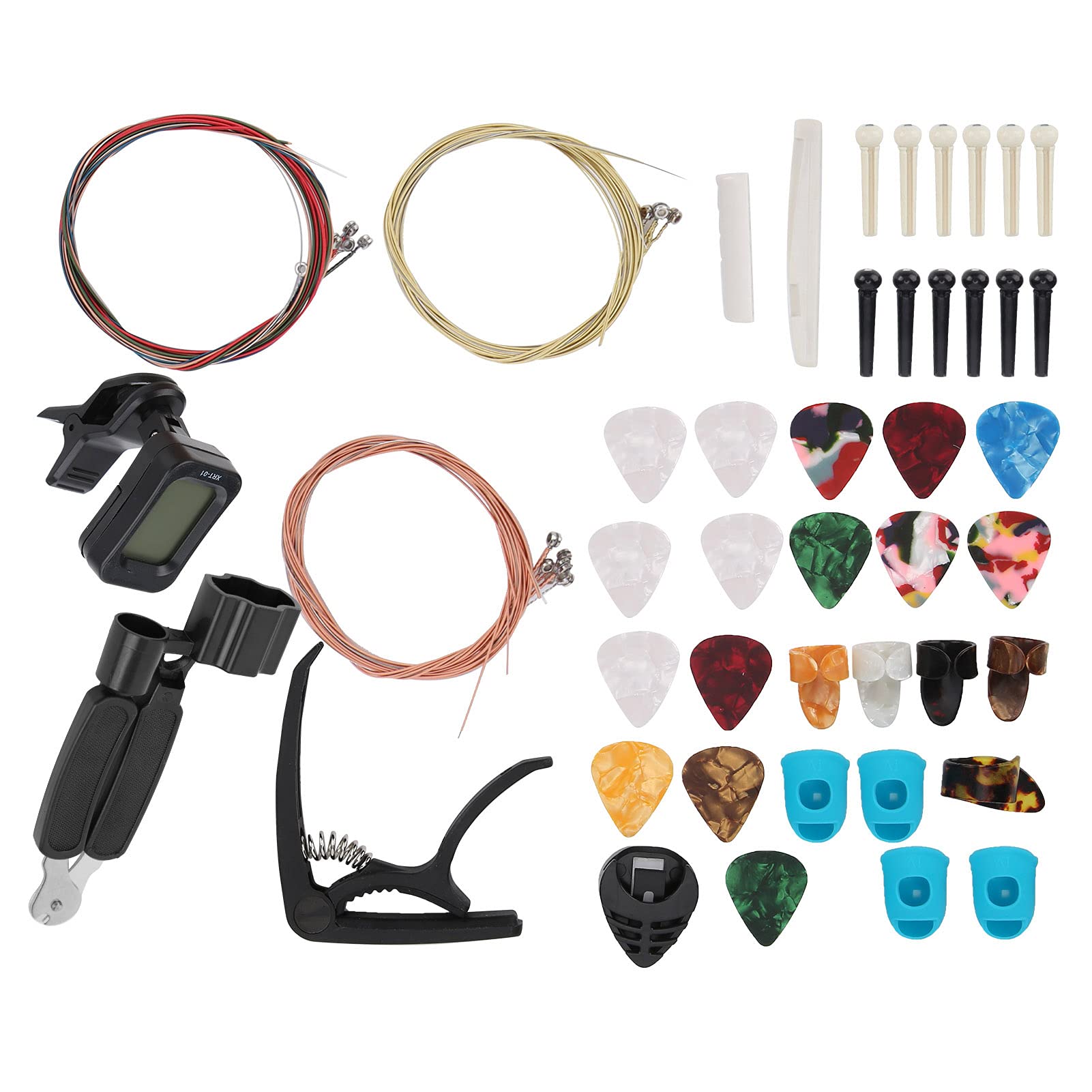 Jeu de cordes colorées VGEBY et accessoires de guitare essentiels pour débutants