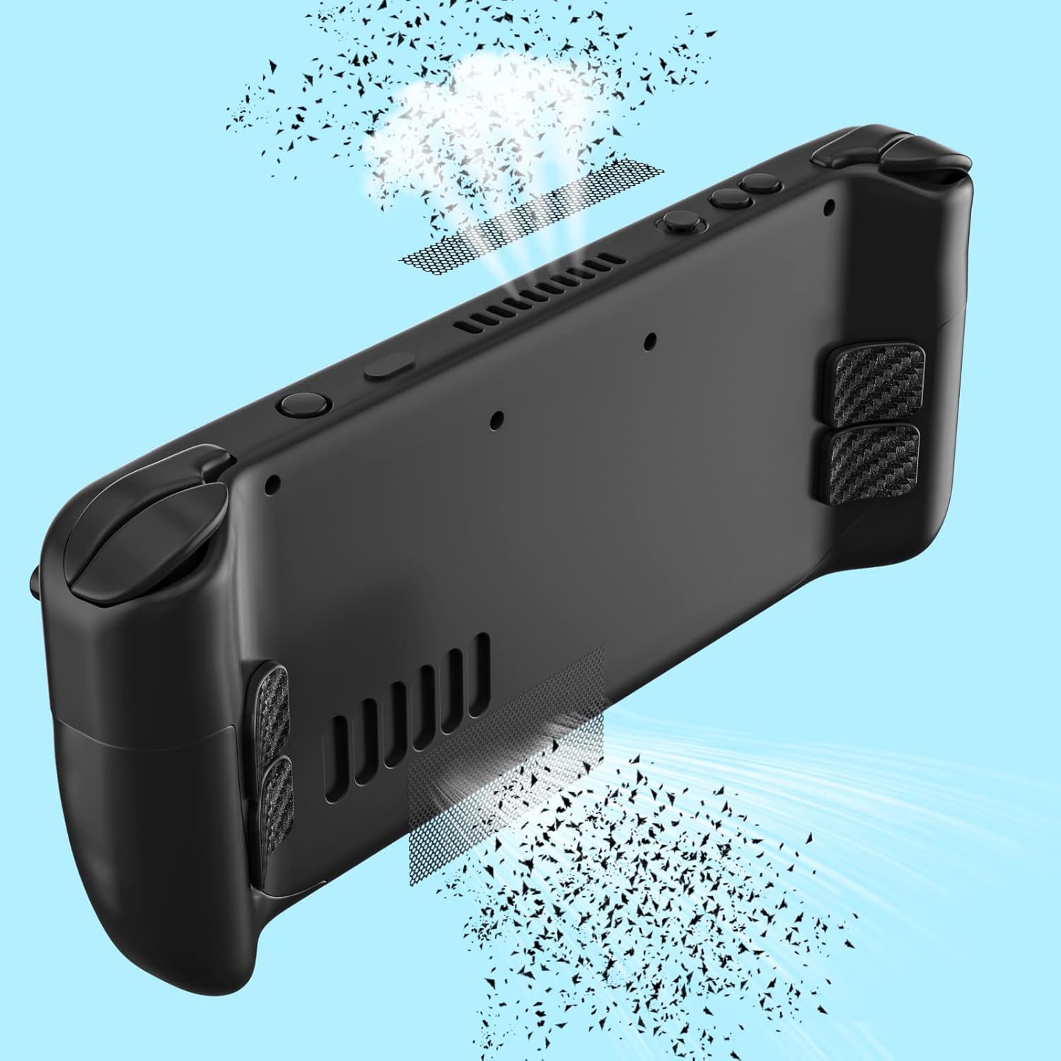 Steam Deck Accessories, Steam Deck Touch Protector, Steam Deck Dust Plug, Steam Deck Silicone Thumb Grip Caps, Vent Dust Filter Cover with Trackpads Skins - 9 in 1