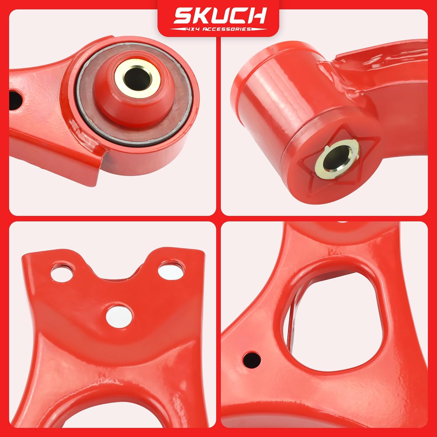 Front End 12pc Lower Control Arms Suspension Kit for 2006-2011 Honda Civic, Upgraded PU Bushings, 8th Gen Civic Suspension Kit Replacement - Red