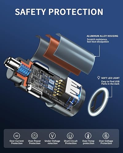 Miniatura 4 de Cargador de coche, cargador de coche USB C para iPhone 15 Pro Max, adaptador de encendedor de cigarrillos de carga rápida, cargador de coche súper