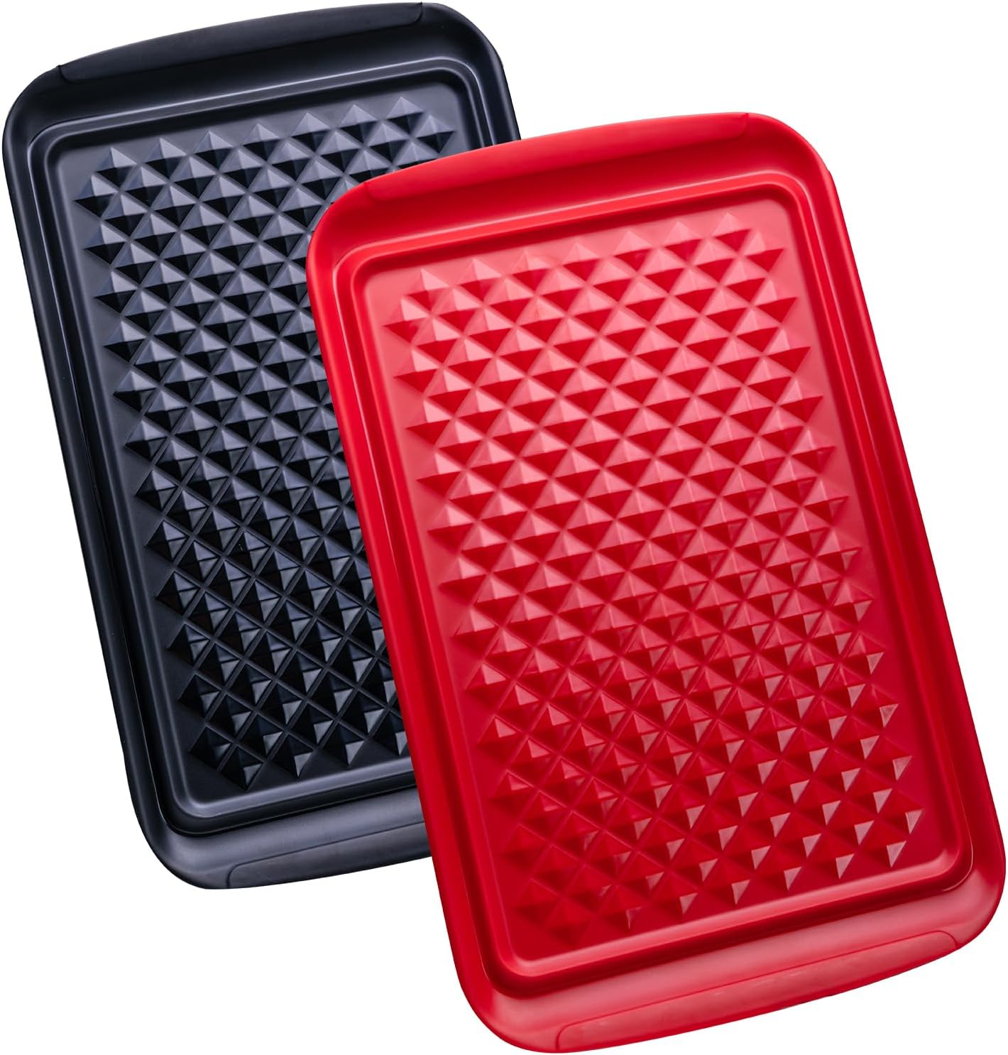 Grilling Prep and Serve Trays, BBQ Serving Platter, Melamine Serving Trays for Food, Set of 2, Great Gift for Father's Day, BBQ Lovers, Prefect for Chrismas Festival and Everyday use.