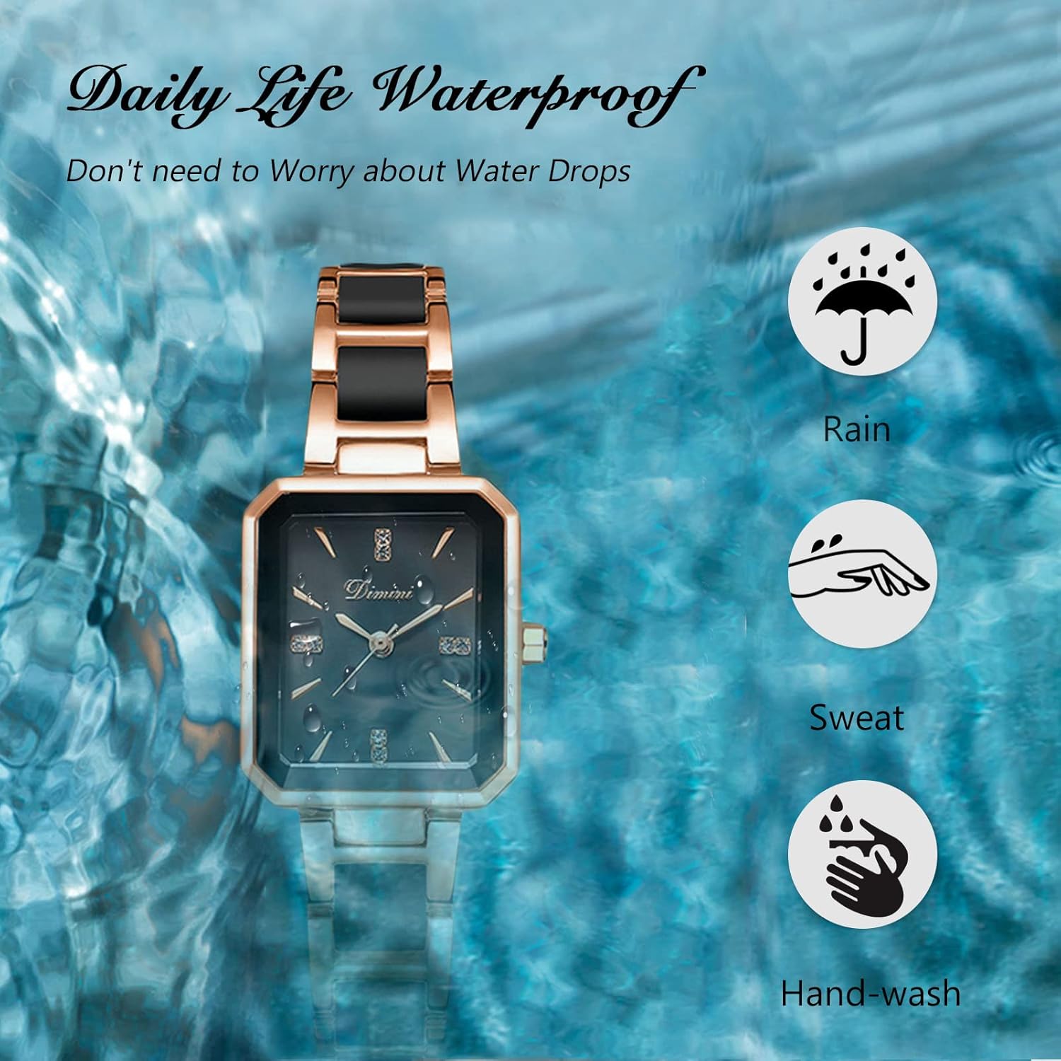 RORIOS Orologi da Donna Orologio Analogico Quarzo con Cinturino in Ceramica Moda Quadrato Orologi da Polso