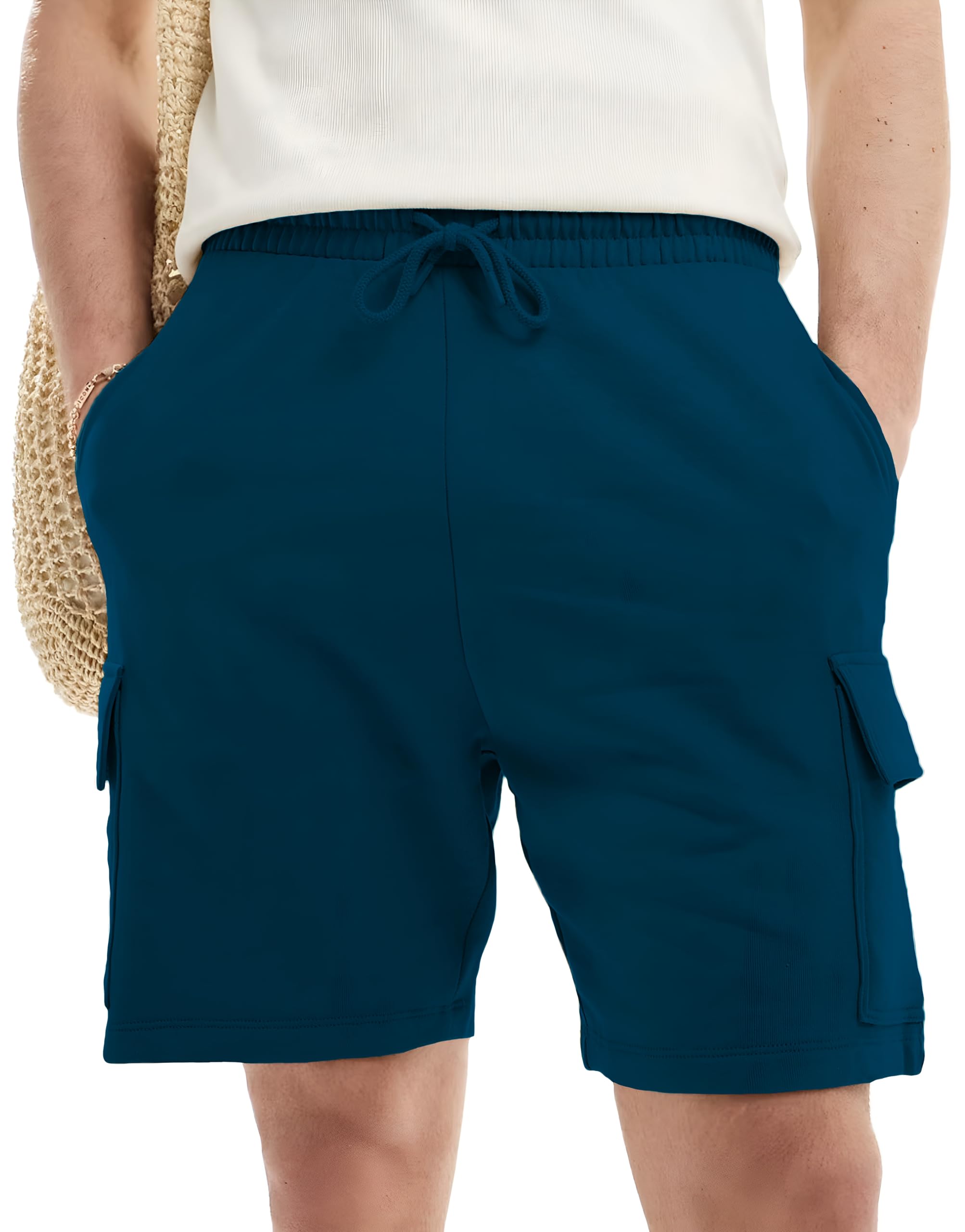 iskave Solid, Regular Fit, Knee Length, Casual, Pure Cotton Cargo Shorts for Men(Pack of 1)-picture-41