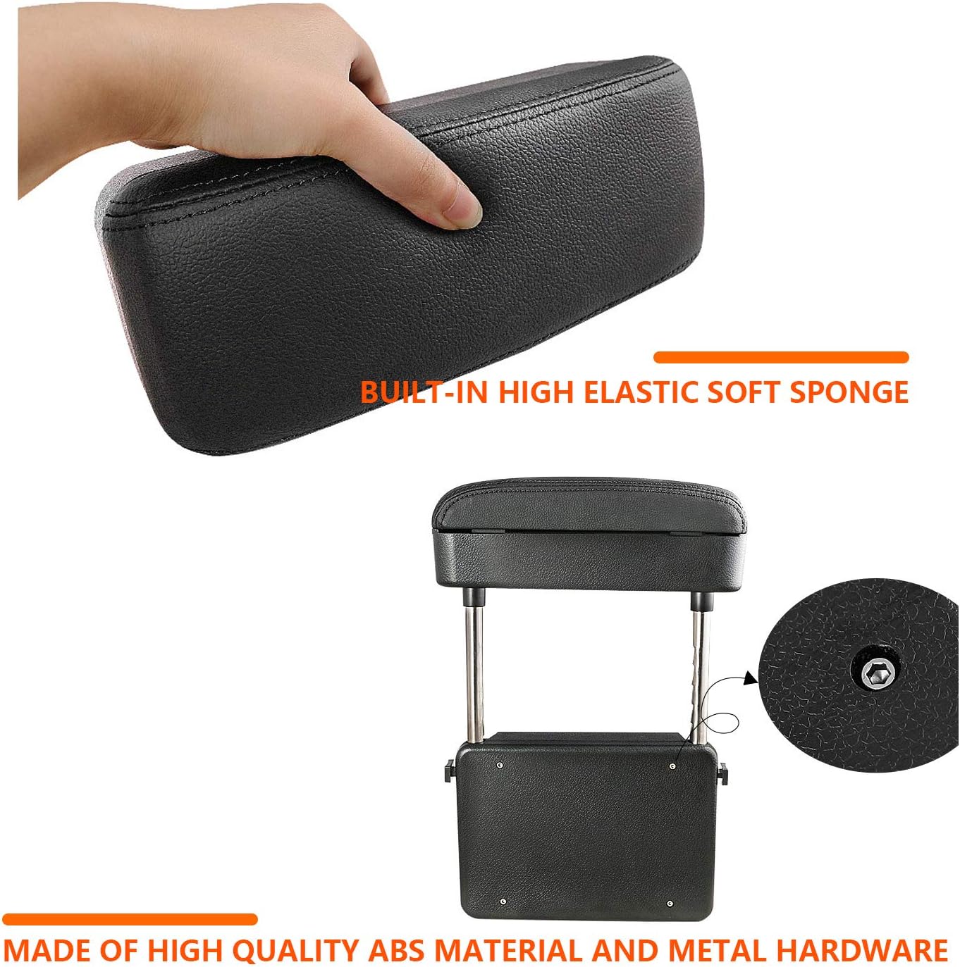 R RUIYA Arm Rest for Car Armrest Extender for Universal Auto Car Center Console Armrest Extender General Motors Elbow & Forearm Wrist Rest Support Adjustable Height Comfort Pads (with Black Line)