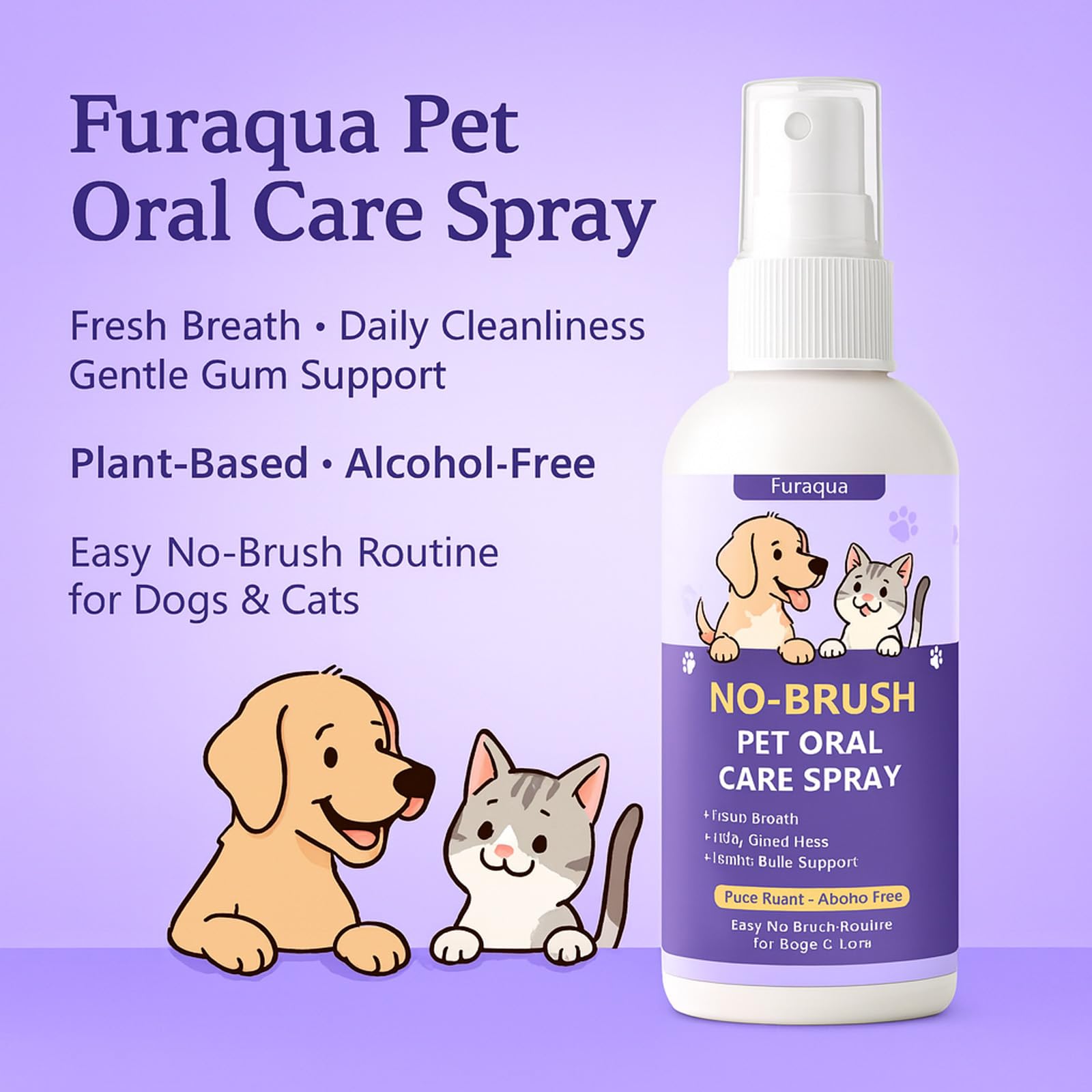 Furaqua Pet Dental Spray for Dogs & Cats – Enzyme-Based Oral Care Mist with Hypochlorous Acid & Galla Japonica to Freshen Breath, Support Clean Teeth and Promote Healthy Gums (1) - image 2