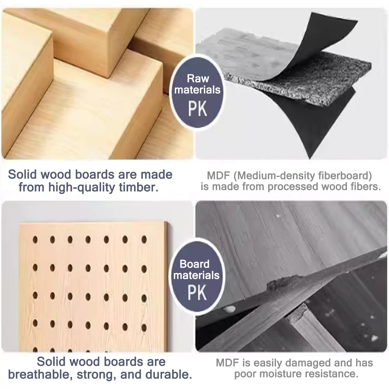 Kit organizador de madera con ganchos para garaje, almacenamiento de herramientas de pared y decoración del hogar, panel de exhibición de bricolaje