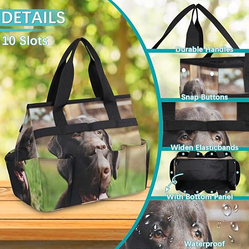 Miniatura 5 de Labrador Bolsa de herramientas de jardín para perros para mujeres y hombres, bolsas de almacenamiento de herramientas de jardinería con 10