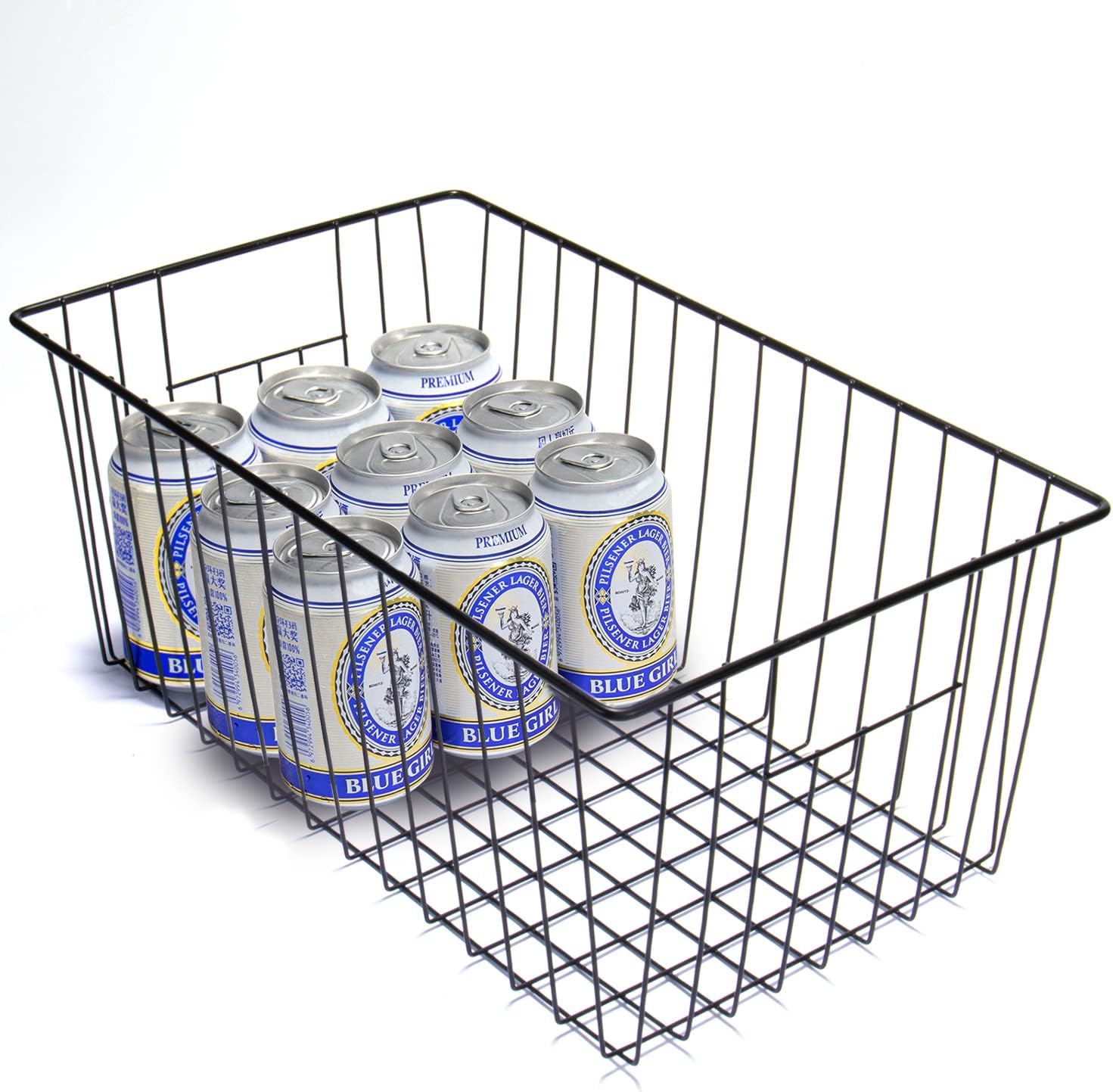 Freezer Organizer Bins, Upright Freezer Baskets for 16, 17, 21 cu.ft Standup Freezer, Durable Freezer Organizer Fully Use Space Improve Air Circulate, 4Pcs, Black - Image 3