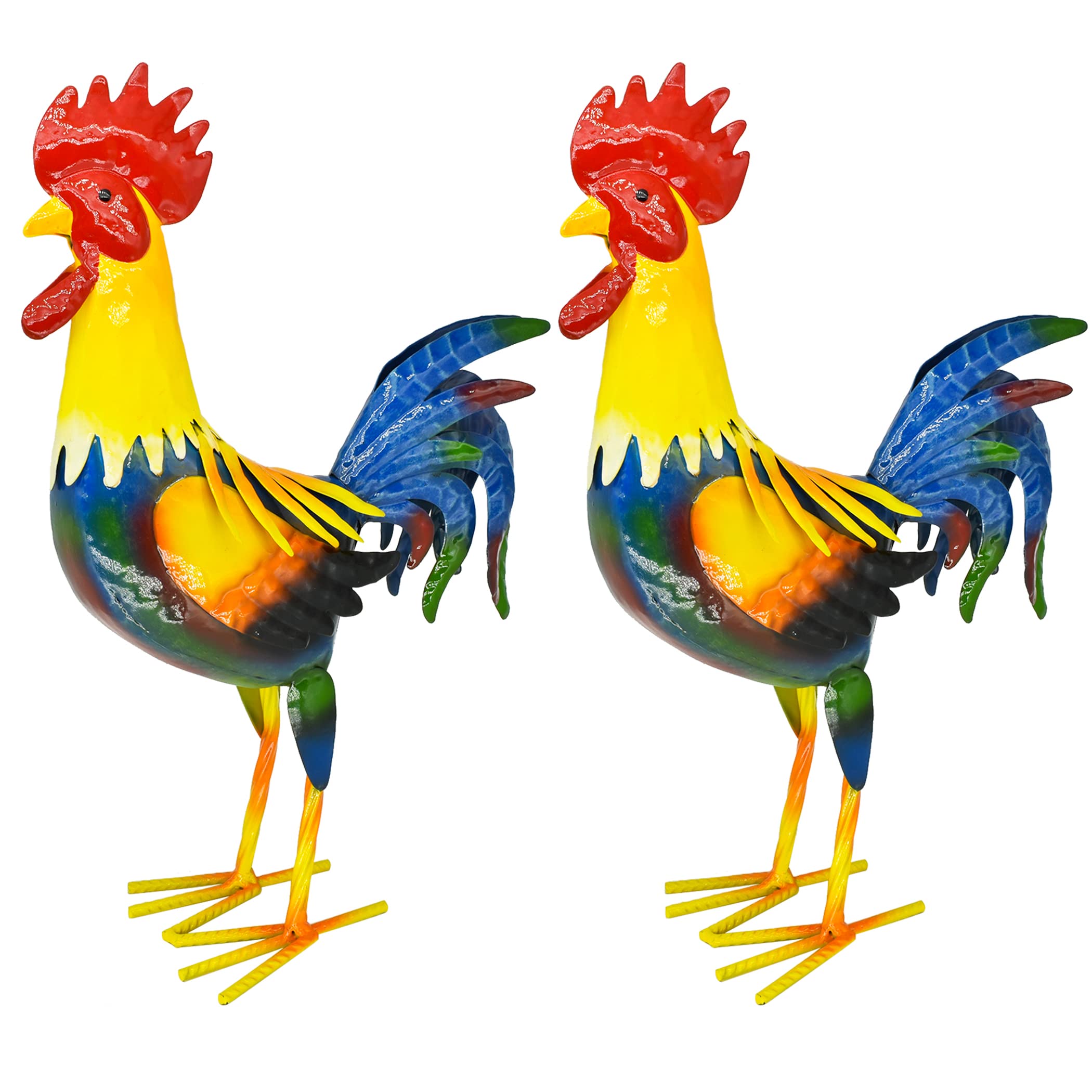 Amazon.com : MACLARONX 2 PCS Metal Rooster Yard Art Outdoor Garden