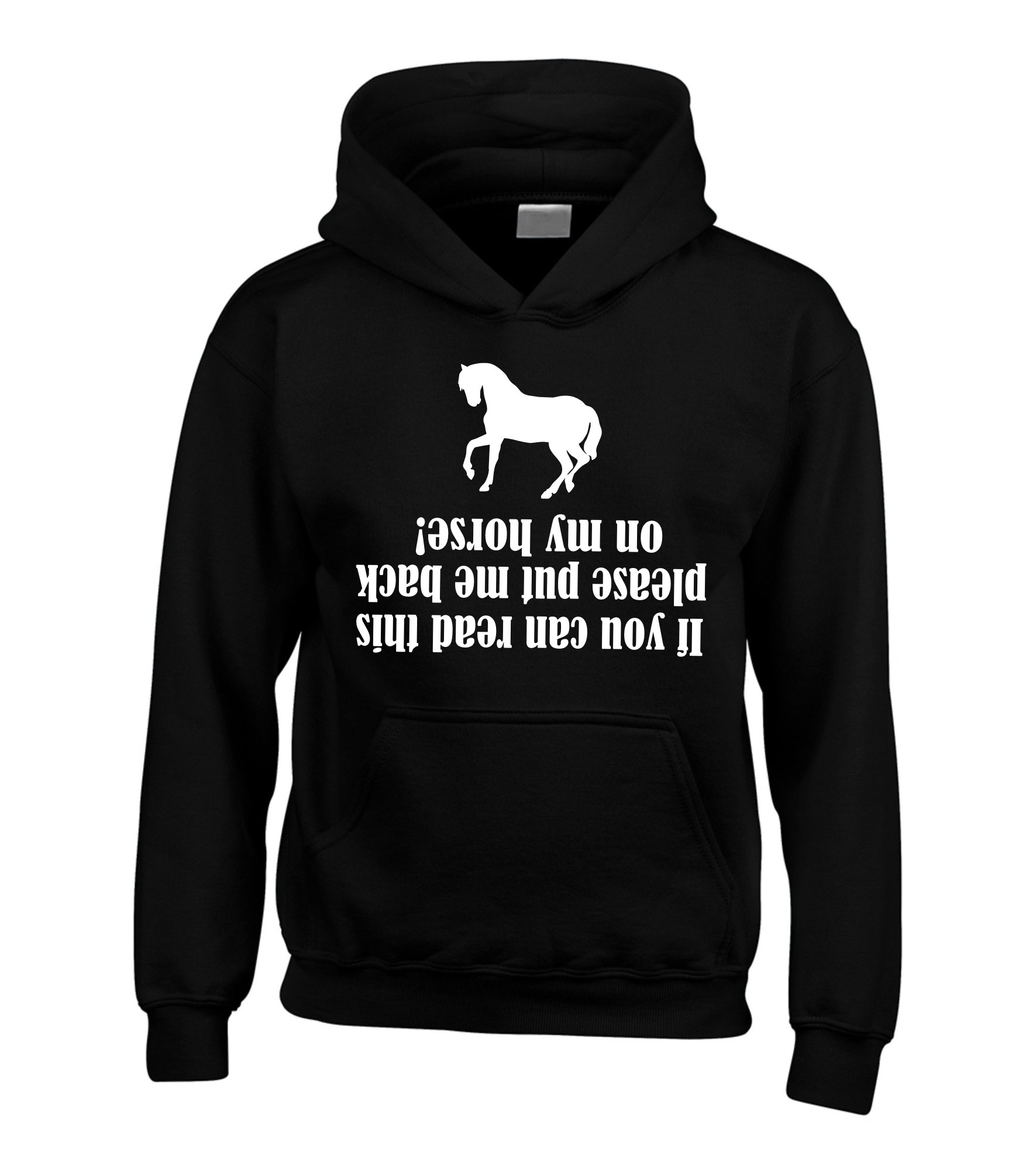 Edward Sinclair Black Personalised If You Can Read This Please Put Me Back On My Horse With Name On Back | Xl | | Horse Riding Hoodie |(Goto Add Gift Options Enter Name In Freegiftmessagebox/ Send Message To Seller)