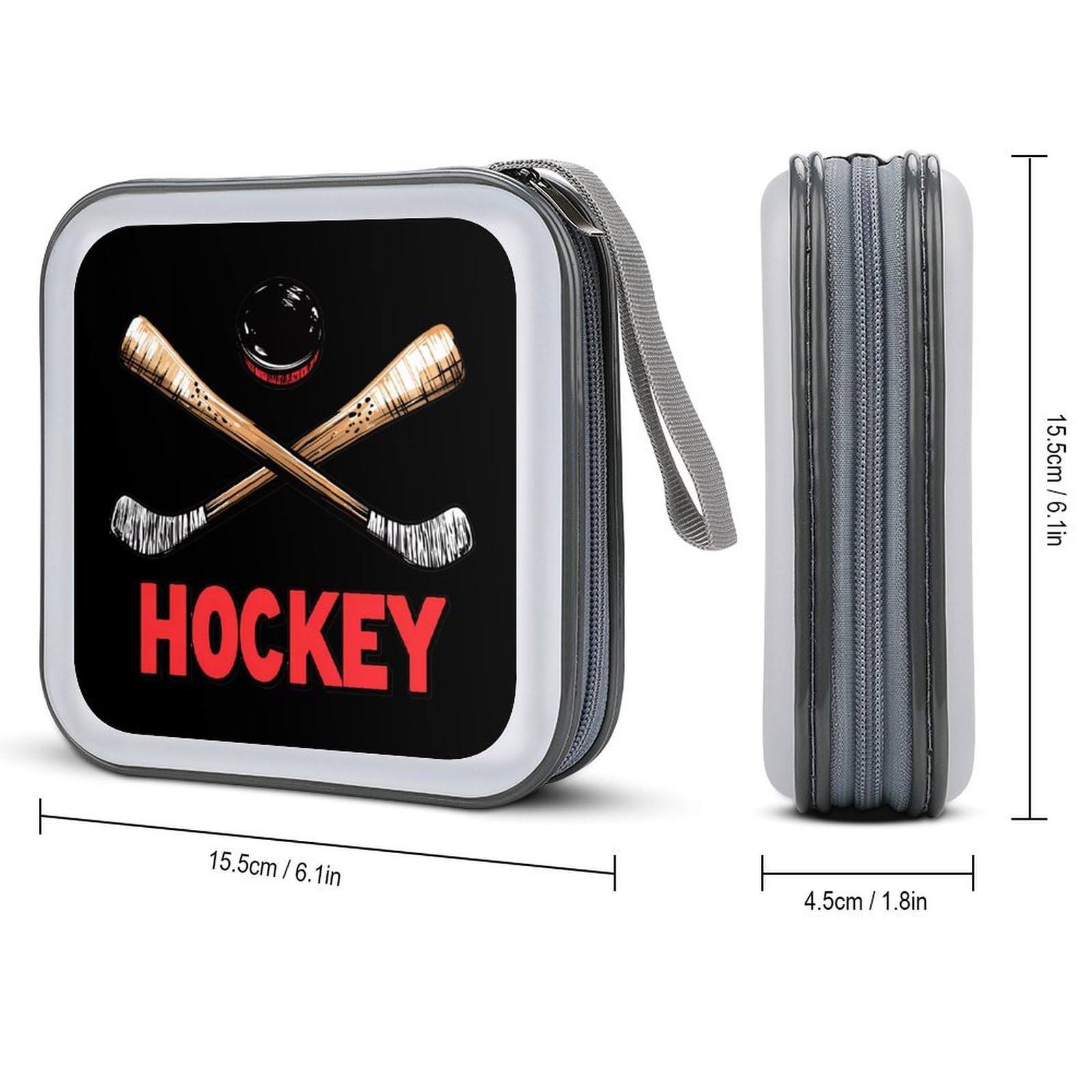 Ice Hockey CD Case Portable DVD Holder Storage Organizer for Home Travel