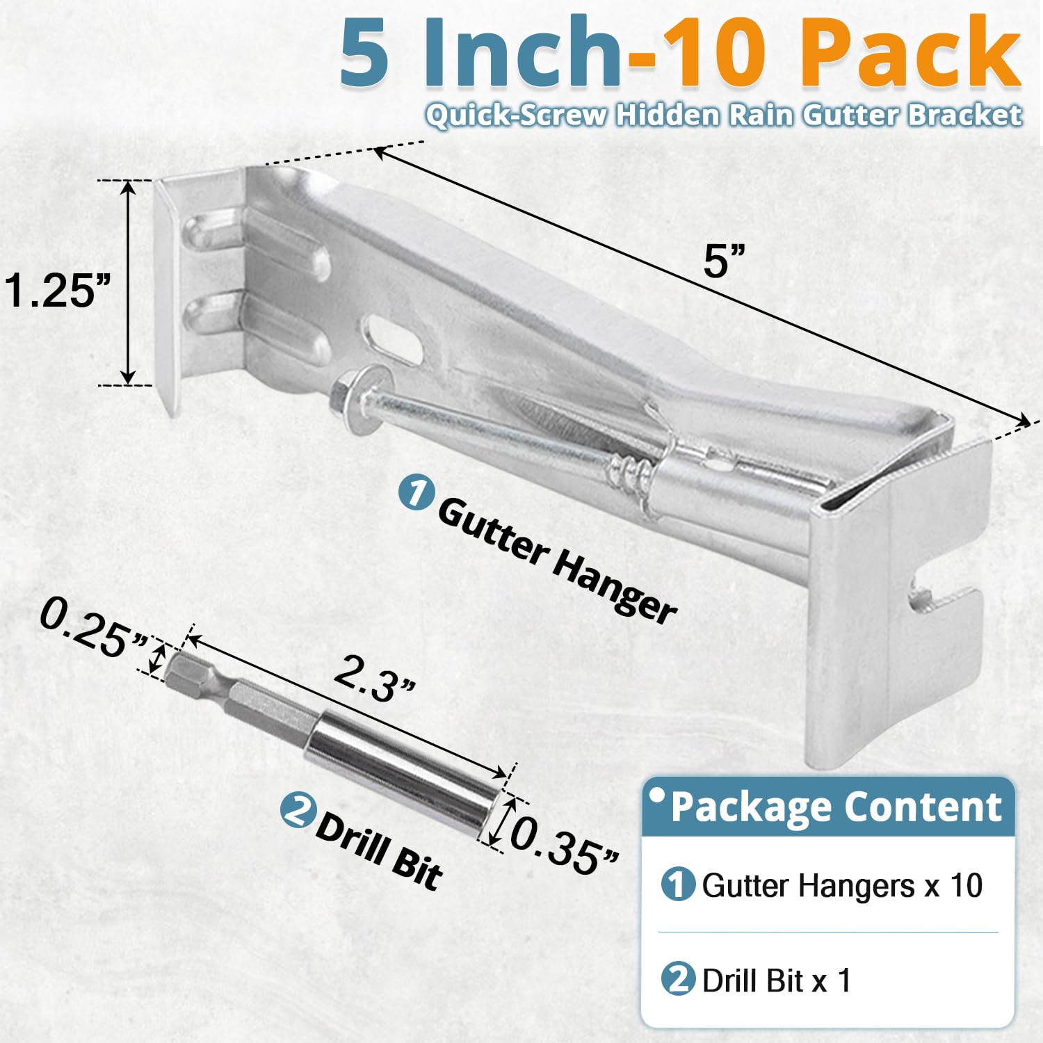 Snapklik.com : 5 Inch Roofing Gutter Hangers, Quick Screw Hidden Gutter ...