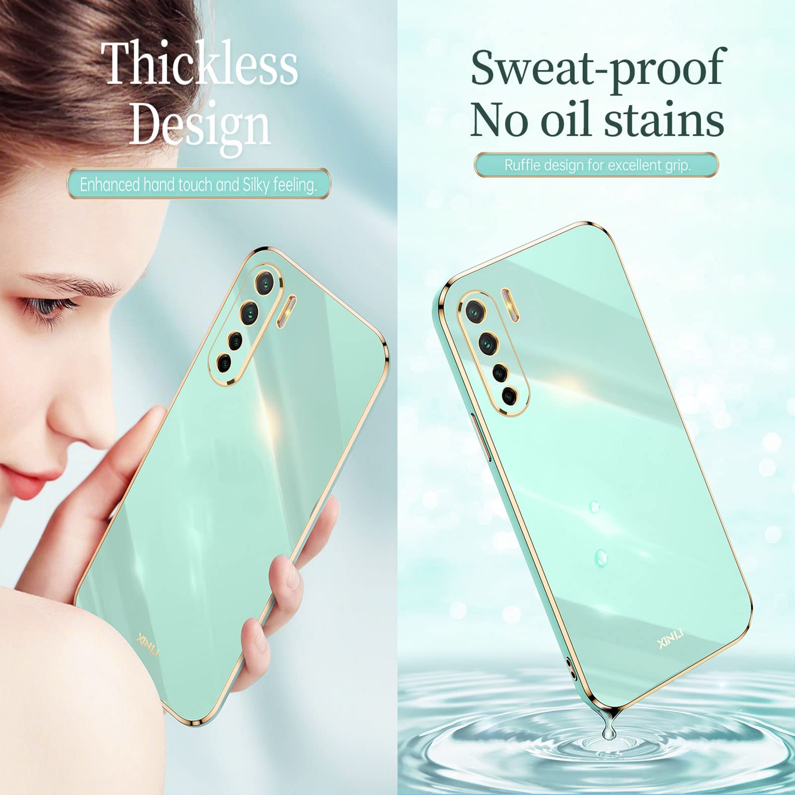 ILING Cover per Oppo A91 Case, Silicone Colorato, Proteggi la