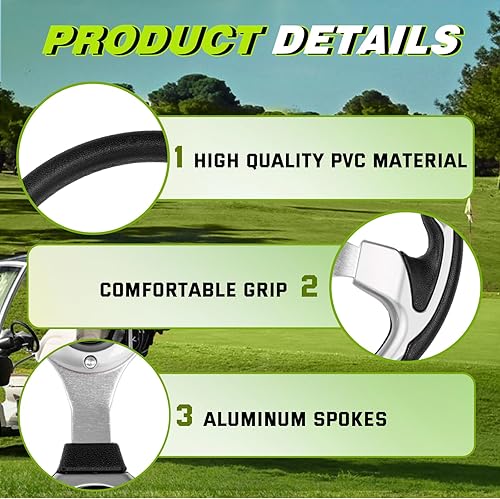 Vista 62 de RASTP Volante de carrito de golf de 12.6 pulgadas/12.598 in para Club Car DS y Club Car Precedent EZGO Yamaha Carritos de golf, rojo Estilo B- Rojo