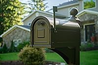 Vista 2 de Buzones Gibraltar Garrison GM160VBEC buzón de acero galvanizado bronce veneciano de gran capacidad, para montaje en poste