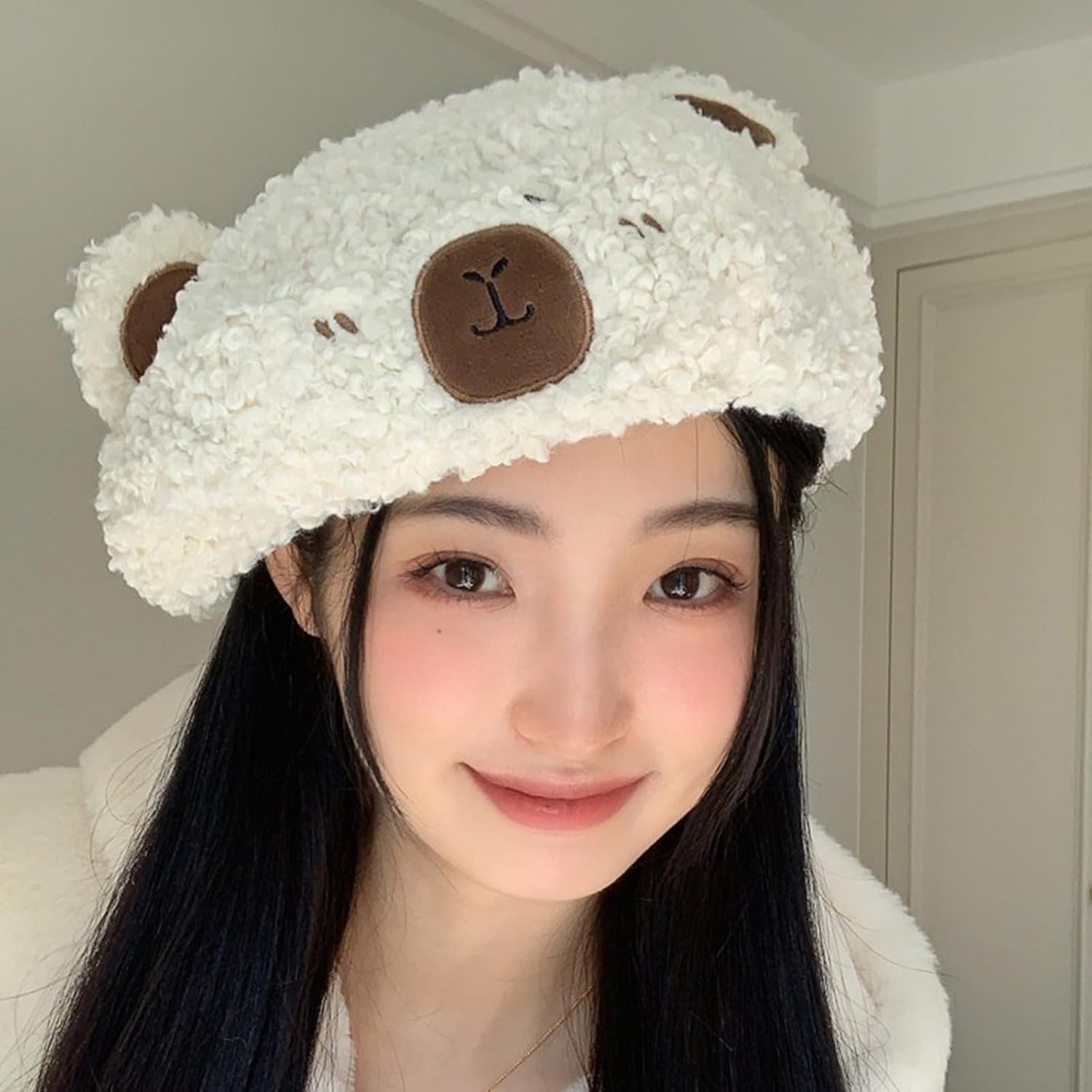 Fashionable Bear Ear Berets Comfortable Hat Men's and Women's Berets for Various Occasion Unisex Fashion Accessory Beige