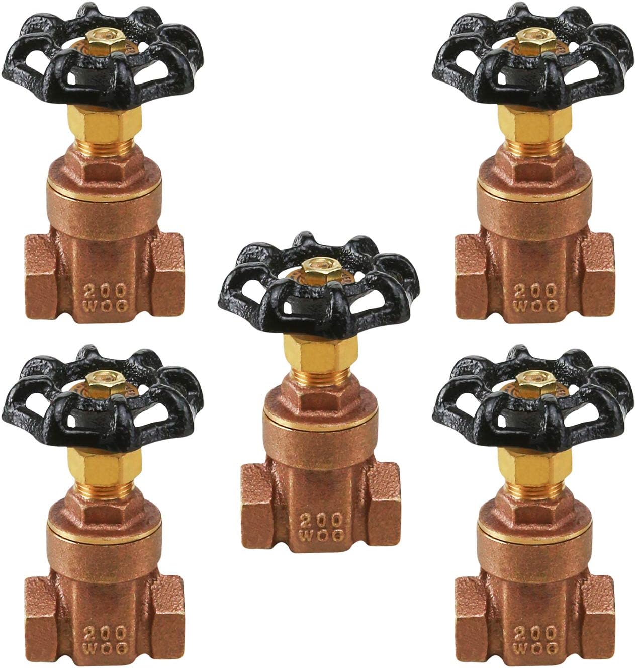 Midline Valve 427U256-5 Gate Valve, 3/4 in. FIP Connection, Cast Brass (5 Pack)