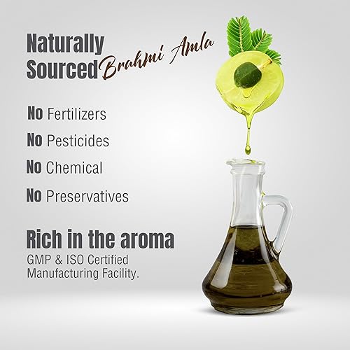 Miniatura 5 de Herbsforever Aceite Brahmi Amla con aceite de sésamo prensado en frío infundido  Evita el adelgazamiento y la calvicie  Promueve el crecimiento del