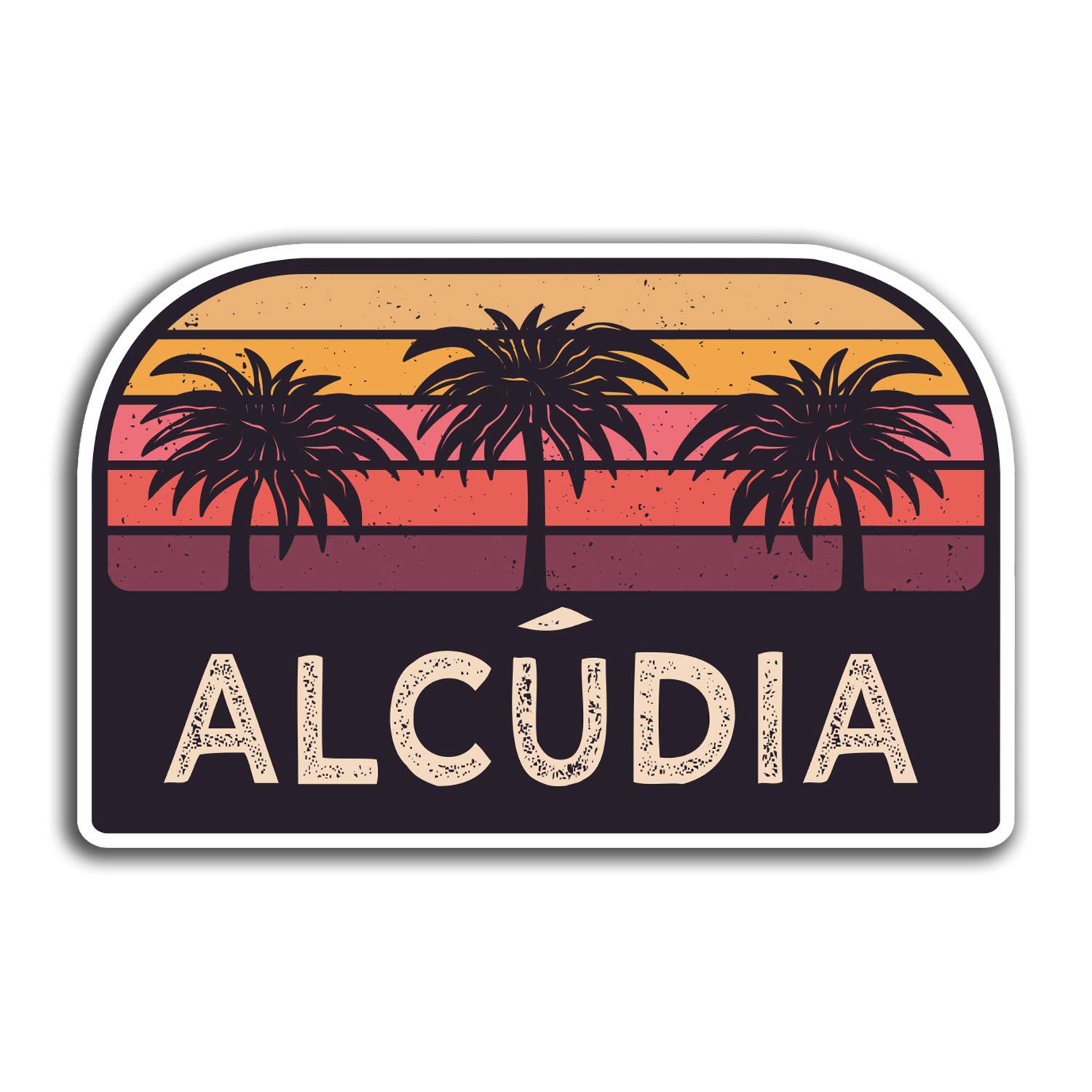 2 x 10cm Alcudia Sunset Vinyl Stickers - Travel Sticker Laptop Luggage #23828 (10cm Wide)