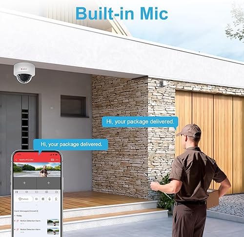 Miniatura 3 de Cámara domo IP PoE de 5 MP de Anpviz con micrófono, audio, cámara de seguridad IP, visión nocturna para exteriores, 98 pies, resistente a la