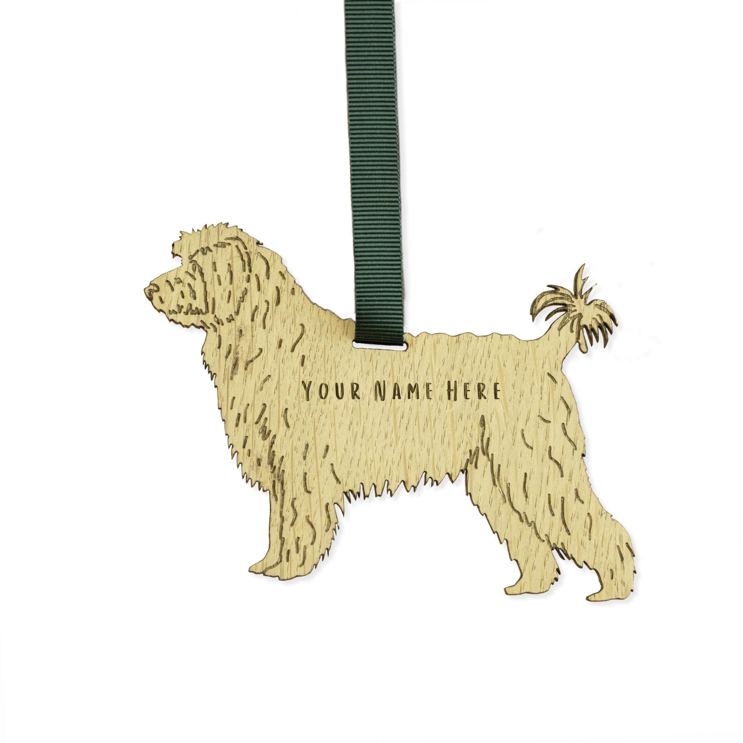 "Manta Makes Personalised Dog Christmas Decorations, wooden dog lover gifts for dog lovers, range of over 50 breeds, personalised pet memorial gifts, best dog Mum gifts (komondor)" โ image 1