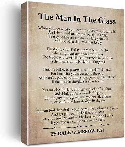Lienzo impreso con texto en inglés The Man in the Glass Poema, arte de pared para decoración del hogar, When You Get What You Want in Your Struggle