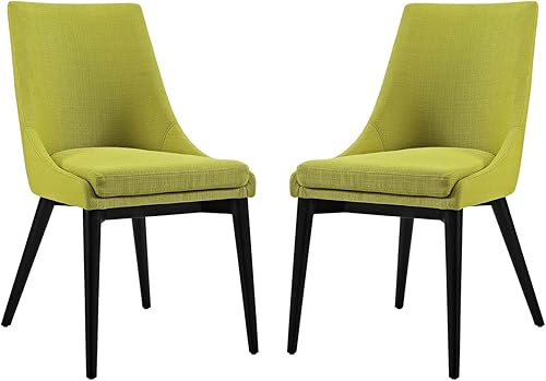 Miniatura 11 de Modway Viscount Mid-Century Moderna Tapizada Tela Dos Sillas de Cocina y Comedor en Marrón Marrón,Granite,Verde