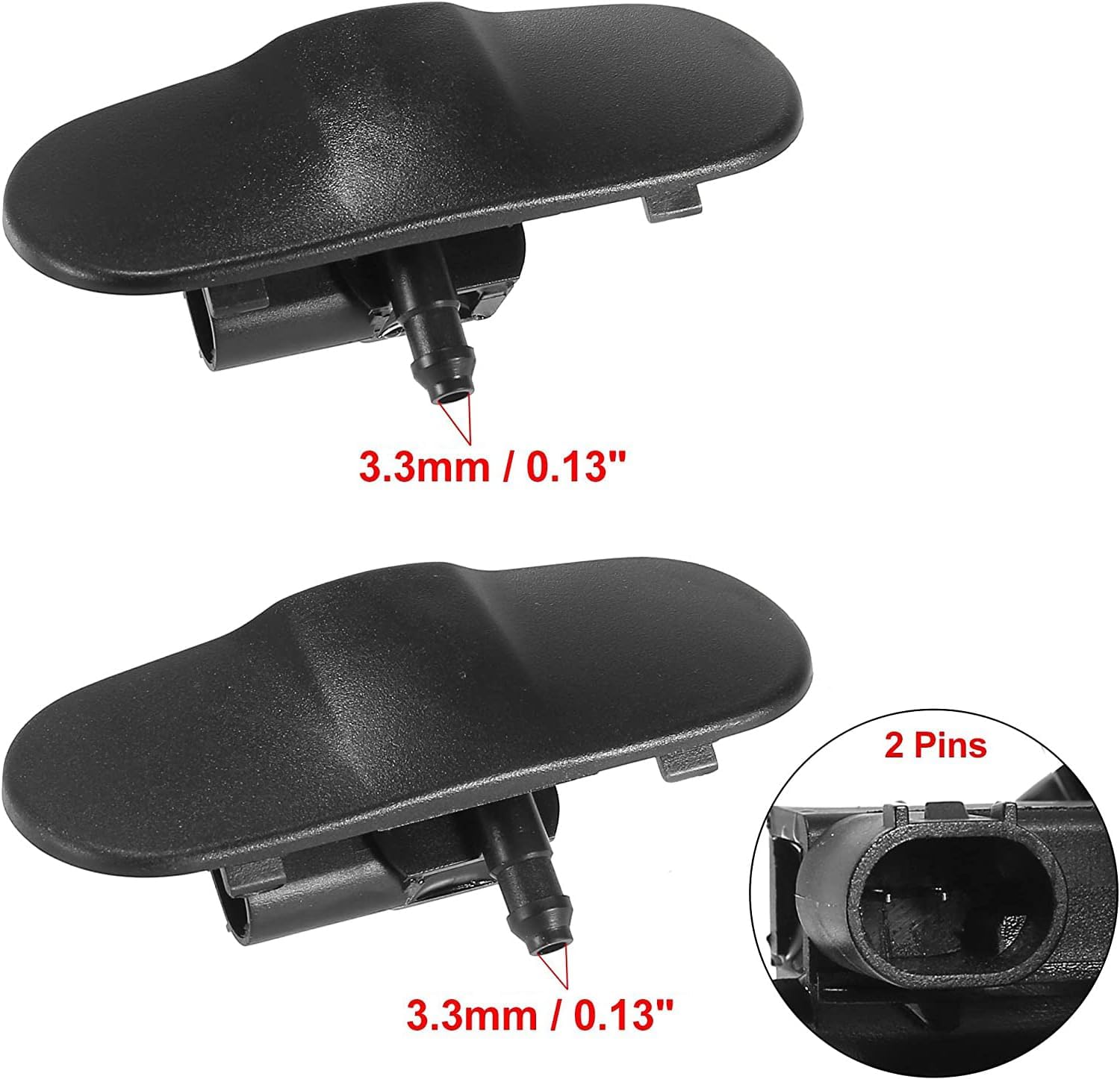 Unifizz Windshield Washer Nozzles Spray Jet Left Right 8R0955987B 8R0955988B 2pcs for Audi Q5 SQ5 2008-2017
