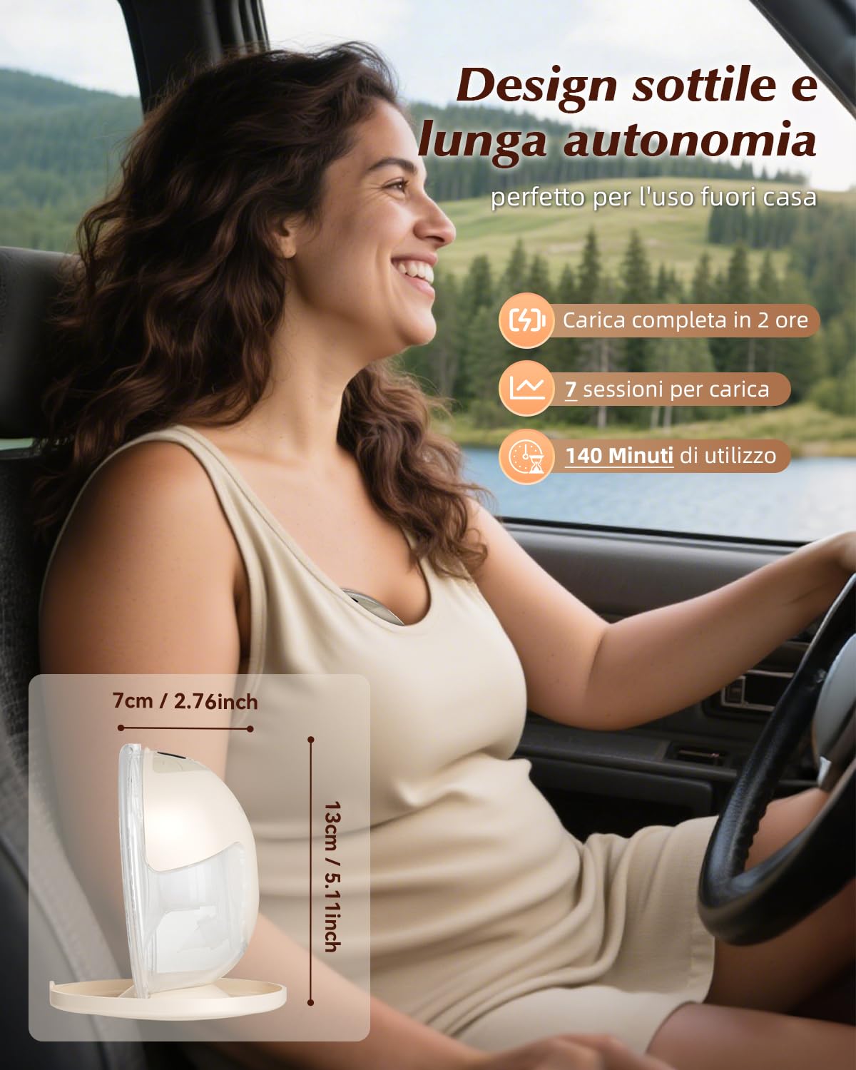 KISSBOBO Tiralatte elettrico, 4 modalità, 19 livelli, senza mani, forte potenza di aspirazione 320 mmHg, aiuta le mamme a produrre più latte (1 pezzo/beige)