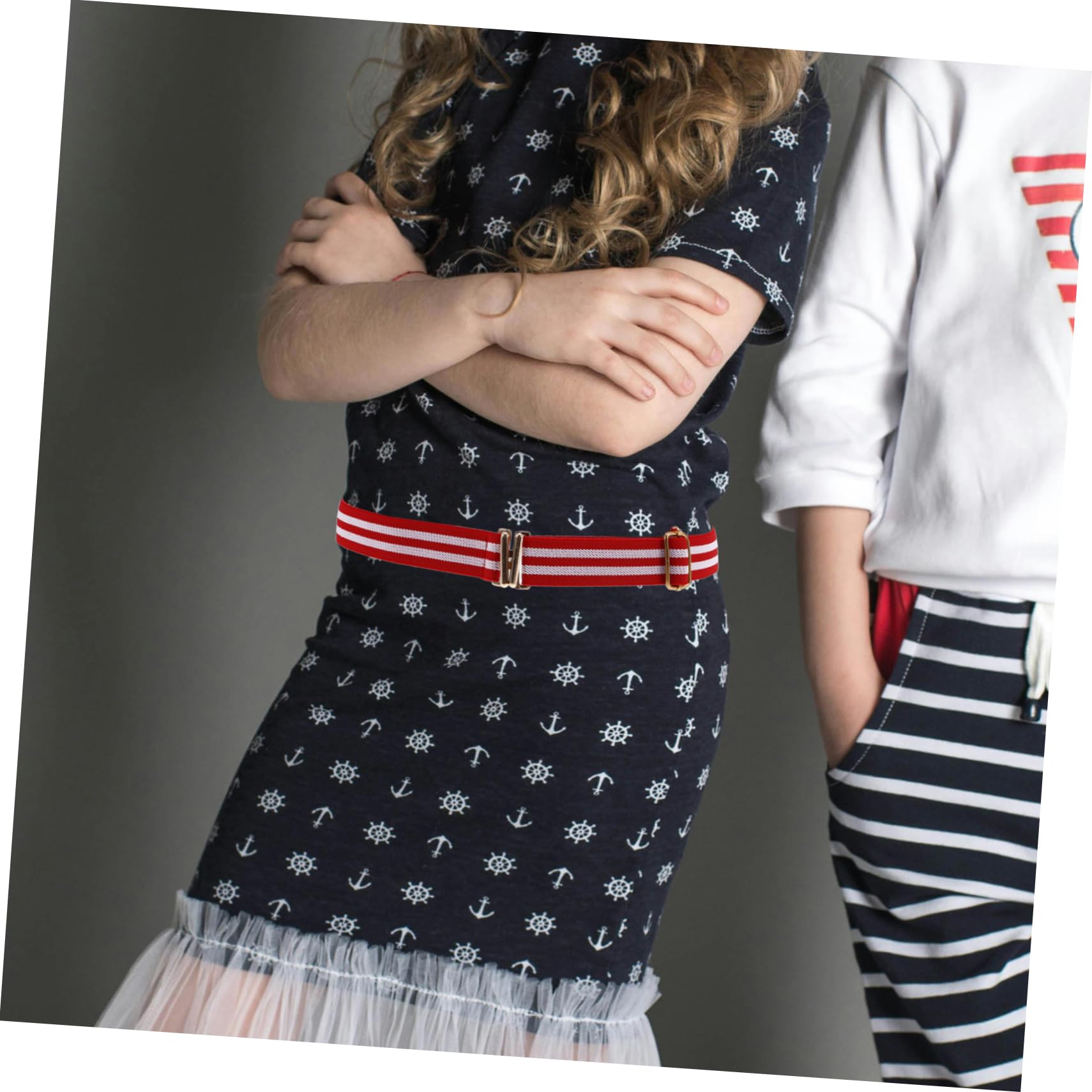 Healeved Elastic Children's Belts 3 Pack Adjustable Stretchy Waist Belts for Boys Girls Toddlers Safe Buckle Fabric Multicolored Random