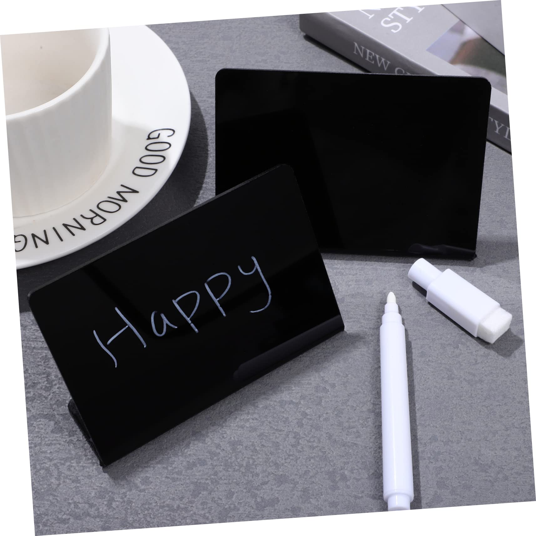 ARTIBETTER 3 Sätze Teiliges Acryl Tischaufsteller Wiederverwendbare Beschreibbare Kreidetafeln Mit Weißem Stift Vielseitig Für Hochzeit Party Bäckerei Buffet Zur Tischnummer Und 10 Stück * 3