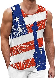Chalecos sin mangas para hombre, suaves, transpirables, patrióticos, gráficos, bandera estadounidense, músculos, casual, moda, verano, vacaciones, chalecos sin mangas para hombre