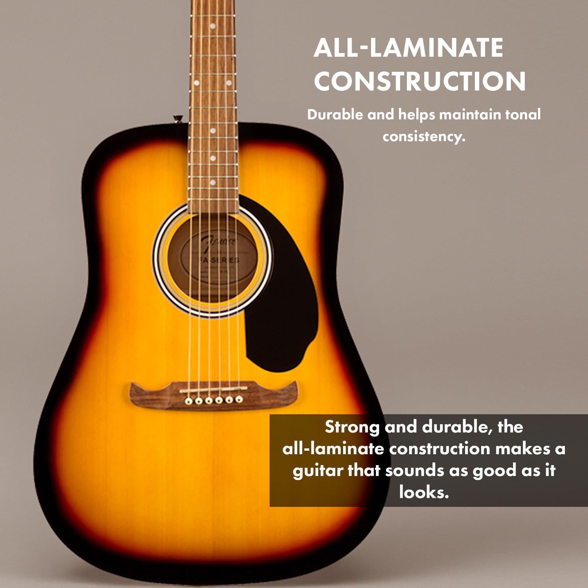 Amazon | Fender FA-125 Acoustic Guitar - Sunburst Bundle with Gig