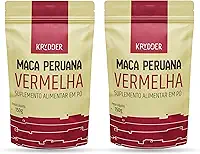 2 x Maca Peruana Vermelha Em Pó Premium - 150G Pura Energia Natural - Gelatinizada - Para Homens e Mulheres - Maca Peruana Importada - Pura Sem Aditivos - Krydder Superalimentos (2)