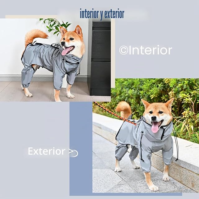 Foto 6 de 7 de Avont Chubasquero para Perro, L Ropa Impermeable Protección de Lluvias para Perros Diseño Reflectante de Moda…