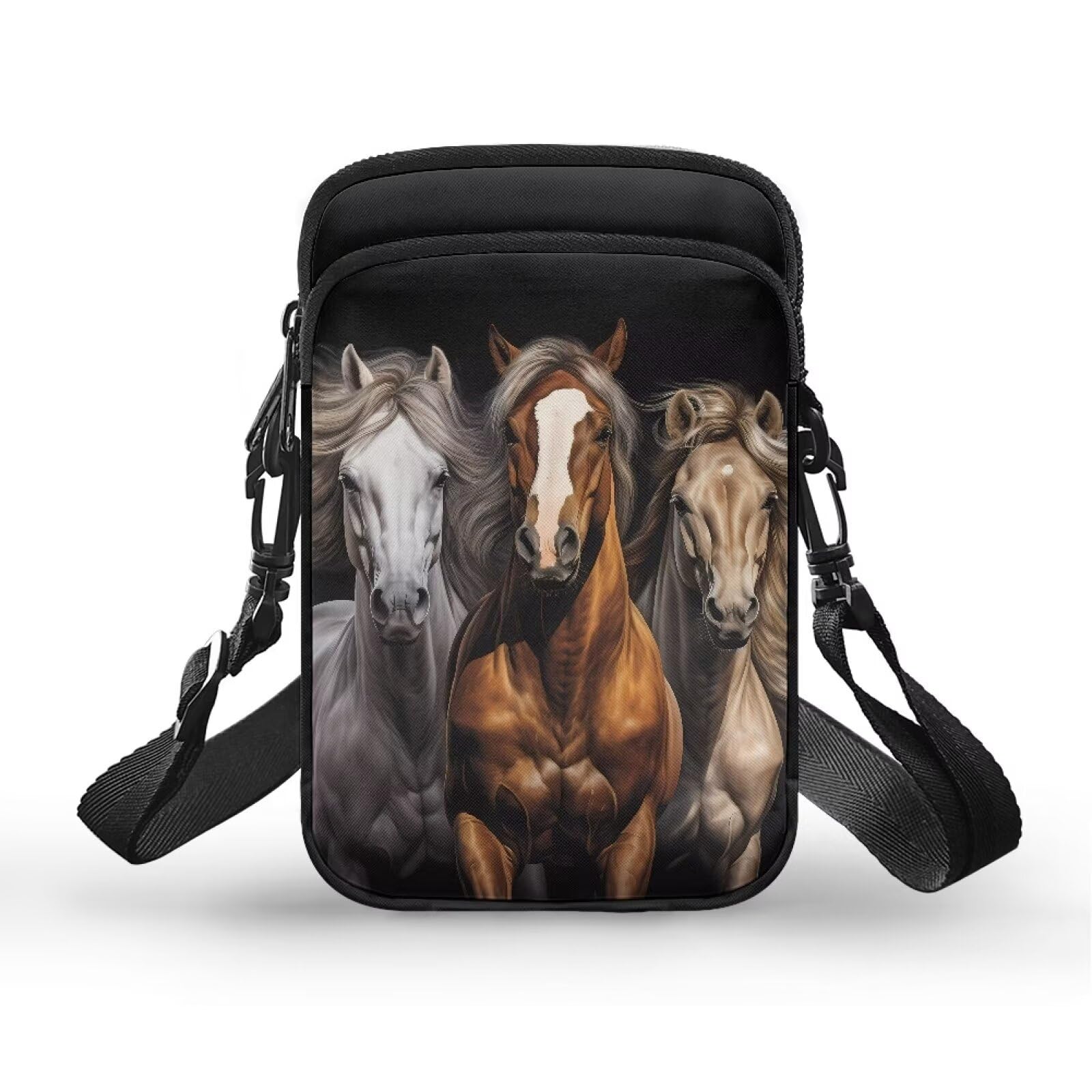 Zanxiantu Horse Brown Mini Purse Crossbody Purses Handbag for Phone Toddler Small Purses for Teen Working Bags for Women Shoulder Bag Fit Boys Men Girls Canvas Messenger Pouch