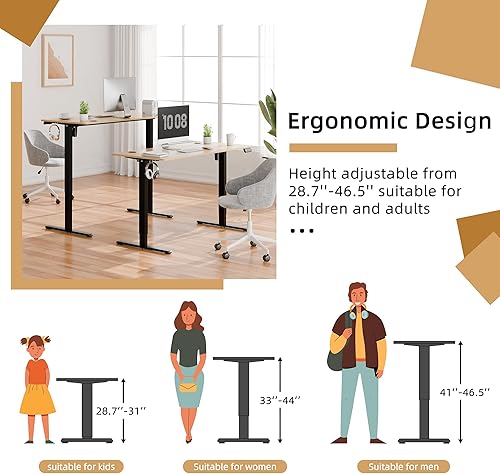 Miniatura 7 de Meilocar- Escritorio eléctrico de pie ajustable en altura, escritorio para computadora con controlador de memoria, estación de trabajo de oficina en