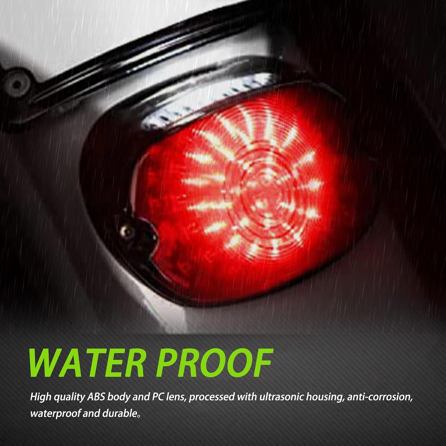 Motorcycle Led Tail Light LED Brake Turn Signal Rear Light Low Profile Taillights Compatible with Dyna Sportster 883 1200 Road King (Smoked)