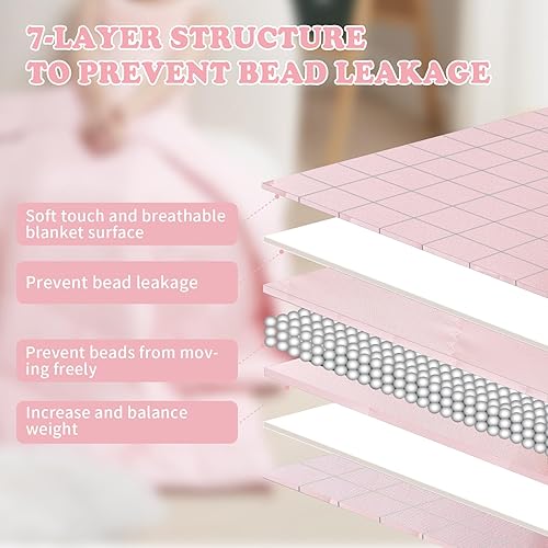 Miniatura 29 de HOSUKKO Manta con peso, manta pesada de unicornio rosa de 3 libras, manta transpirable (36 x 48 pulgadas, 3 libras)