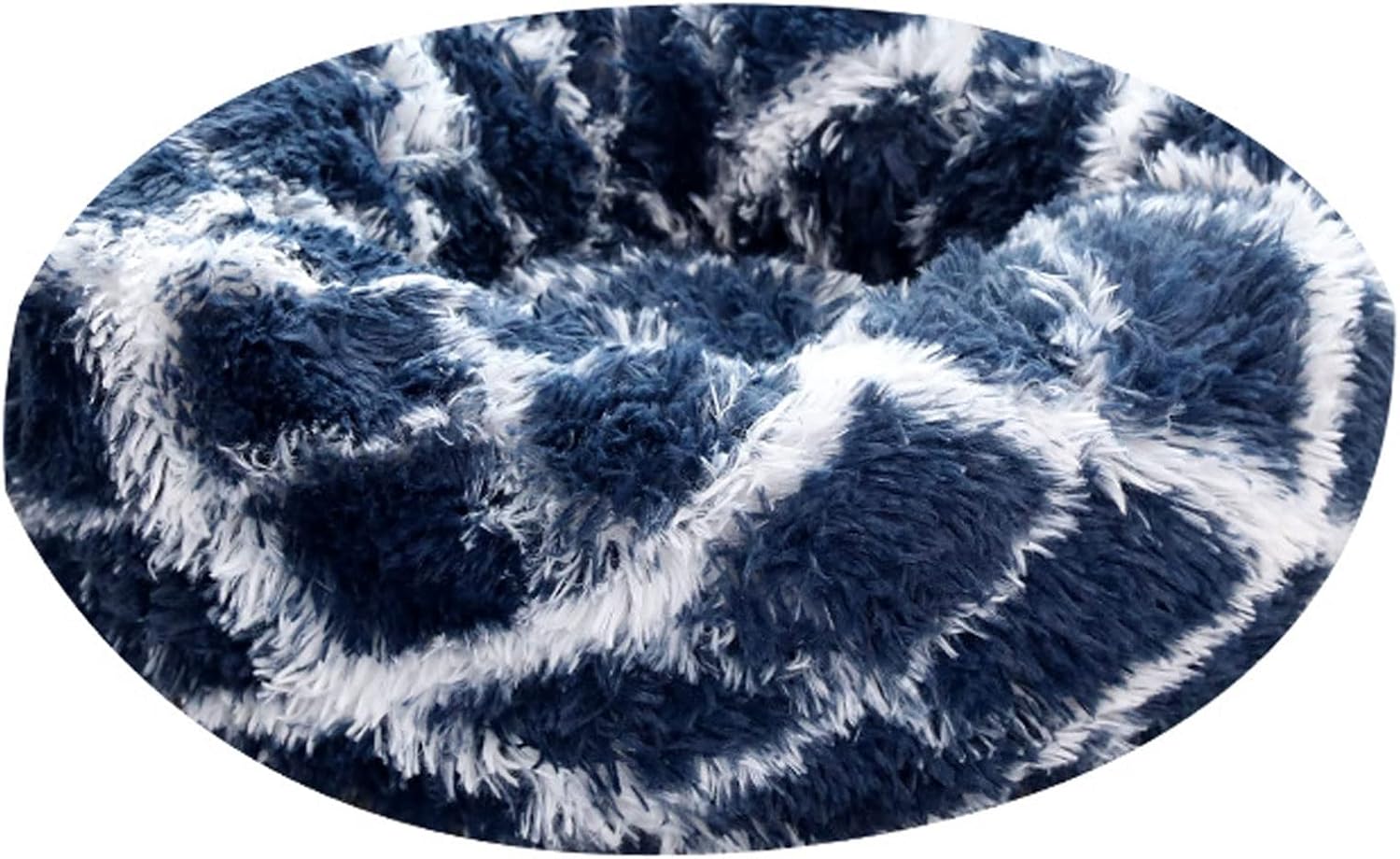 Round Mixed Color Long Plush Dog Beds for Large Dogs Donut Cuddler Pet Beds for Medium/Large/Extra Large Dogs Soft and Comfortable Cat Beds with Washable Cover (Color : 01, Size : Medium)