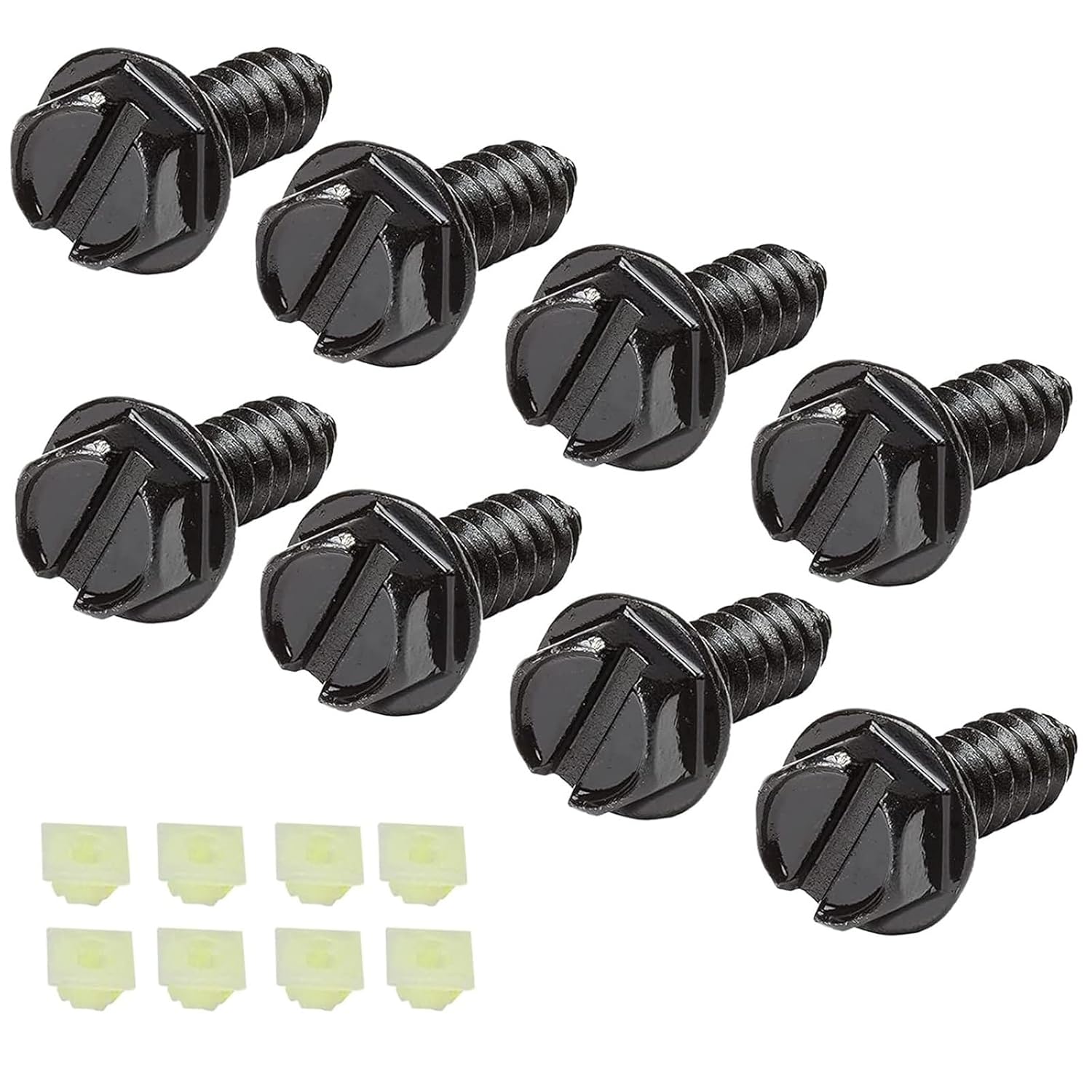 License Plate Screws 32pcs Black License Plate Screws,M6 (1/4") License Plate Blots, Self Tapping Mounting Fasteners for Vehicles