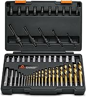 Vista 8 de Coobeast Juego de 49 piezas de extractor de pernos con broca de mano izquierda, juego de extractor de tornillos de servicio pesado, extractor